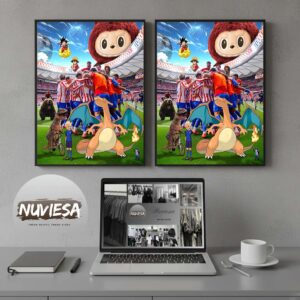 Atletico De Madrid Poster A Collage Of The Century Celebrate 90 Million Followers Home Decor Poster Canvas