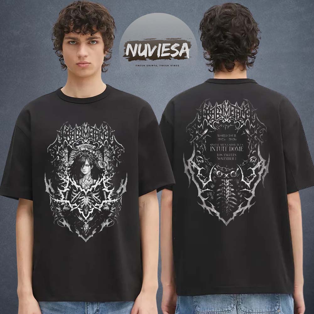 Babymetal Merch Intuit Dome Los Angeles World Tour 2025 2026 On November 1 2025 Dark Angel Two Sided Unisex T-Shirt Babymetal Merch Intuit Dome Los Angeles World Tour 2025 2026 On November 1 2025 Dark Angel Two Sided Unisex T-Shirt