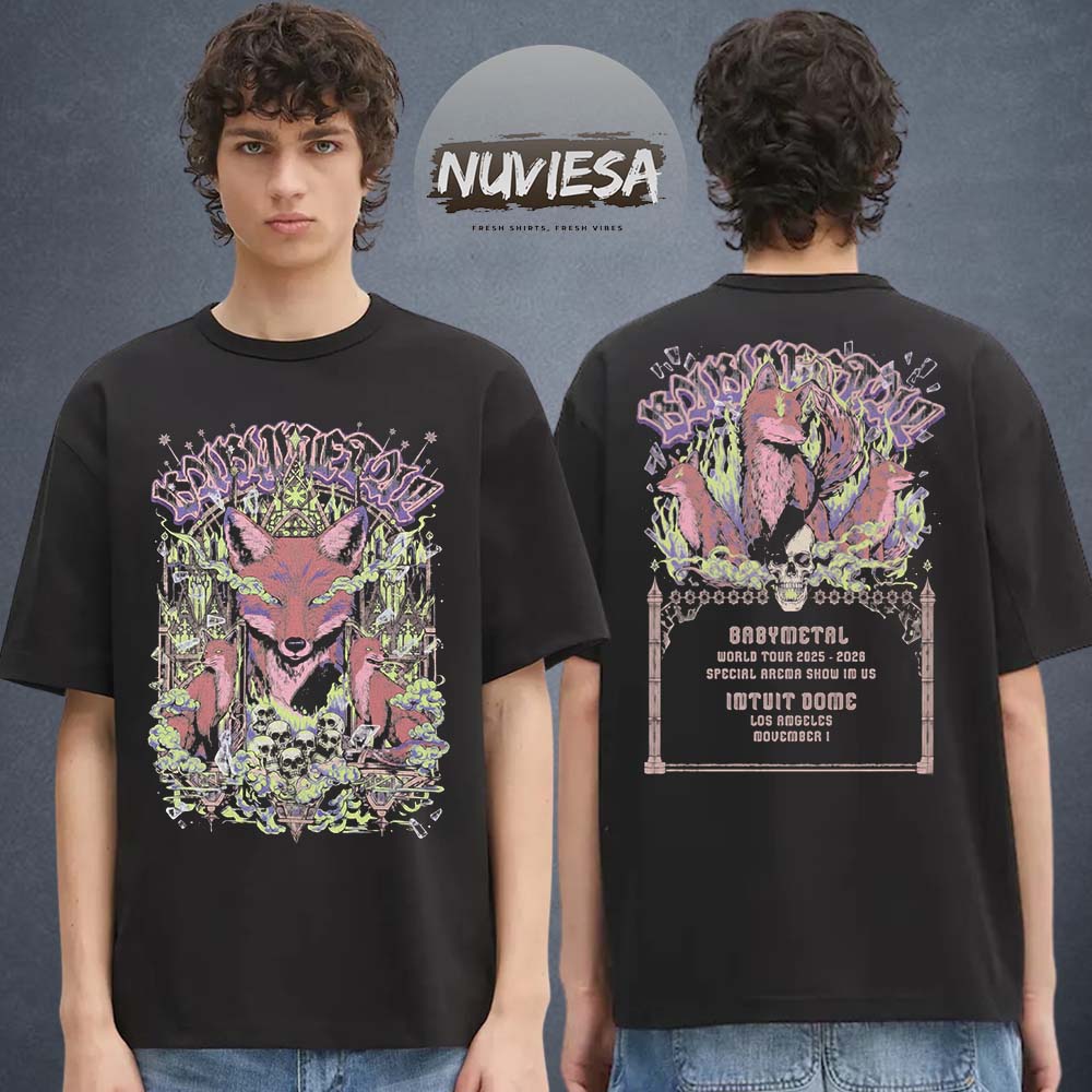 Babymetal Merch Intuit Dome Los Angeles World Tour 2025 2026 On November 1 2025 Fox Chapel Two Sided Unisex T-Shirt Babymetal Merch Intuit Dome Los Angeles World Tour 2025 2026 On November 1 2025 Fox Chapel Two Sided Unisex T-Shirt