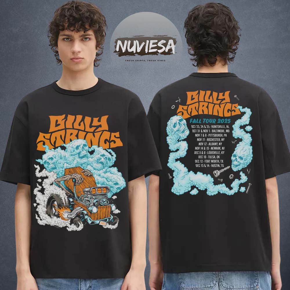 Billy Strings Merch Fall Tour 2025 Hot Rod With Dates Two Sided Unisex T-Shirt Billy Strings Merch Fall Tour 2025 Hot Rod With Dates Two Sided Unisex T-Shirt