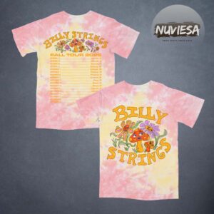 Billy Strings Merch Fall Tour 2025 Mushroom With Dates Benefiting NBCF Tie Dye T-Shirt
