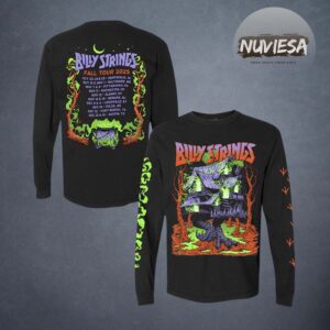 Billy Strings Merch Fall Tour 2025 Witch’s House With Dates Long Sleeve Tee Billy Strings Merch Fall Tour 2025 Witch’s House With Dates Long Sleeve Tee