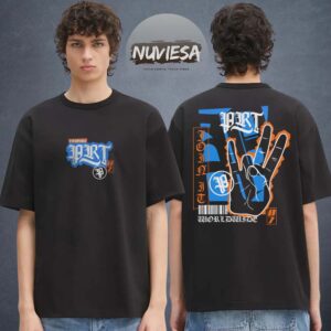 Booba Merch Nemesis Tour At Paris La Defense Arena Finger Two Sided Unisex T-Shirt