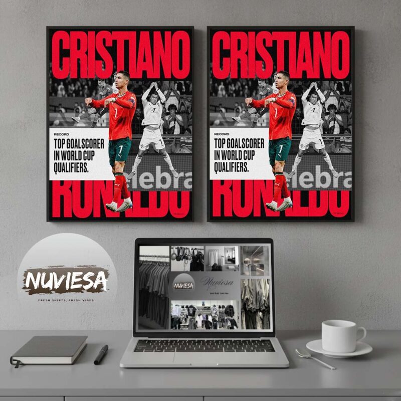 Cristiano Ronaldo Top Goalscorer In World Cup Qualifiers Record Home Decor Poster Canvas