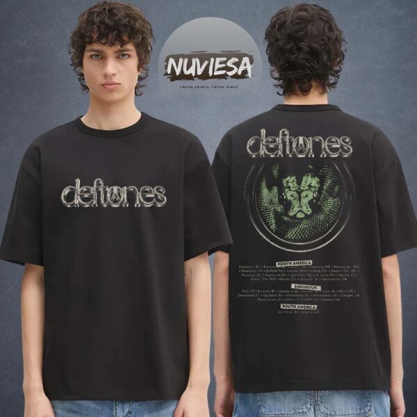 Deftones Merch World Tour 2025 Snake Two Sided Unisex T-Shirt