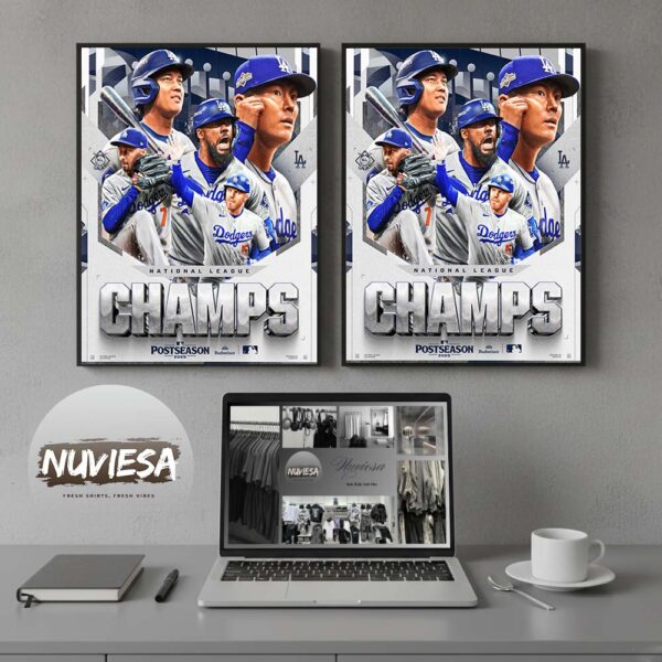 Dodgers World Series Merch National League Champs MLB Post Season 2025 Home Decor Poster Canvas