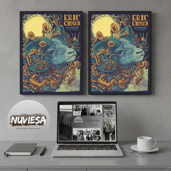 Eric Church Free The Machine Tour At Slc Ut Delta Center In WSG Charles Wesley Godwin Home Decor Poster Canvas