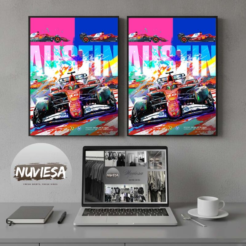 Ferrari F1 US Grand Prix 2025 Circuit Of The Americas Austin Texas Round 19 24 On October 19 2025 Home Decor Poster Canvas
