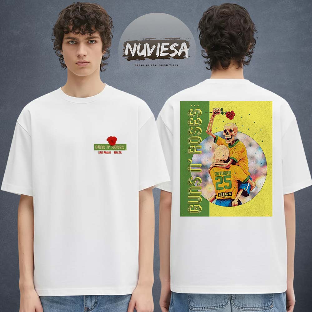 Guns N Roses At Allianz Parque In Sao Paulo Brasil On October 25 2025 Two Sided Unisex T-Shirt Guns N Roses At Allianz Parque In Sao Paulo Brasil On October 25 2025 Two Sided Unisex T-Shirt