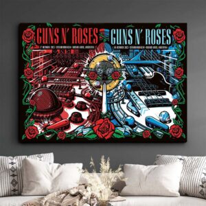 Guns N Roses Full Show Combined Poster At Estadio Huracan In Buenos Aires Argentina On October 17 18 2025 Home Decor Poster Canvas