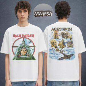 Iron Maiden Merch Aces High Live After Death 40th Anniversary Two Sided Unisex T-Shirt