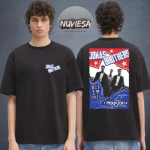 Jonas Brothers Greetings From Your Hometown Tour Houston Texas On October 19 2025 Two Sided Unisex T-Shirt