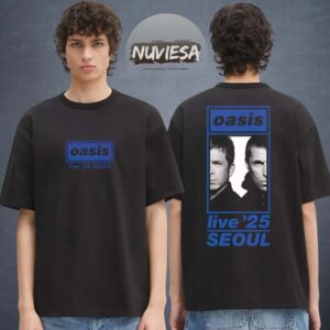 Oasis Merch Goyang Stadium Seoul Live 25 Photo Two Sided Unisex T-Shirt