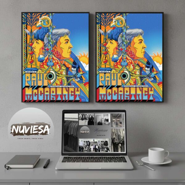 Paul McCartney Merch Got Back 2025 Tour Tulsa Event Home Decor Poster Canvas