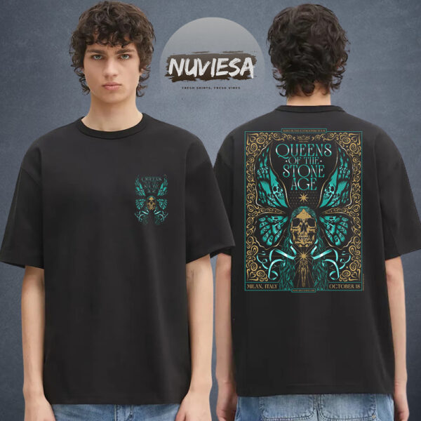 Queens Of The Stone Age Alive In The Catacombs Tour At Teatro Linco Giorgio Gaben In Milan IT On October 18 2025 Two Sided Unisex T-Shirt