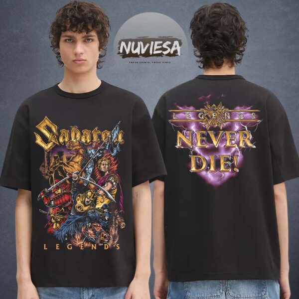 Sabaton Merch Vault Of Legends Purple Two Sided Unisex T-Shirt