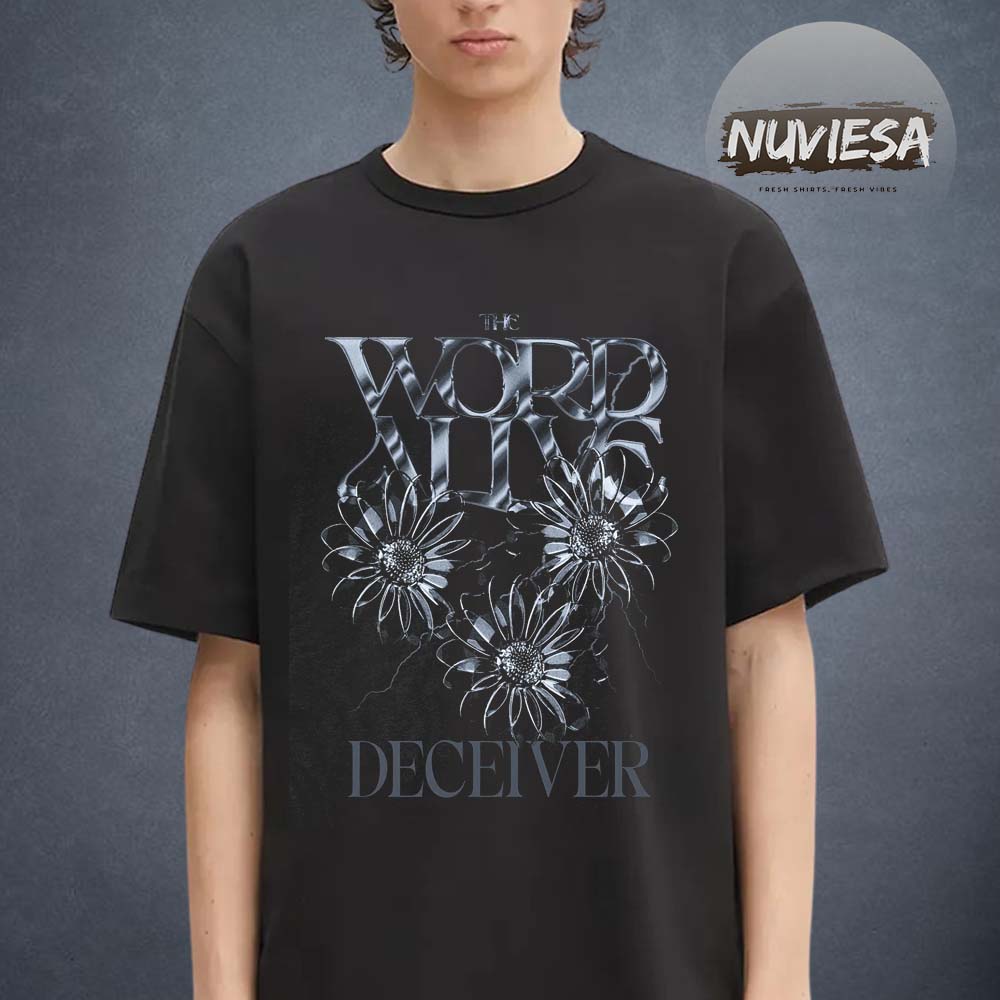 The World Alive Merch Chrome Flowers Black Tee The World Alive Merch Chrome Flowers Black Tee