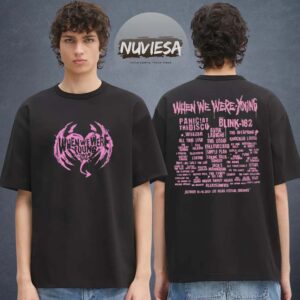 When We Were Young 2025 Merch Winged Heart Line Up Two Sided Unisex T-Shirt